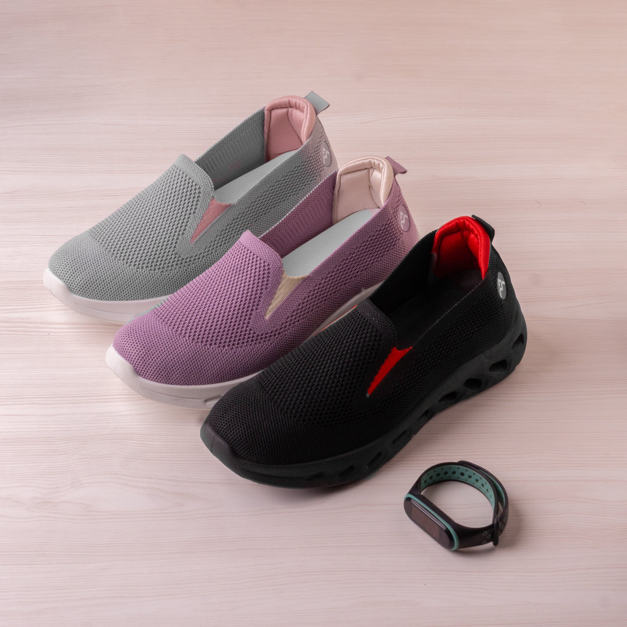 A&M Women's Memory Foam Slip On Walking Running Trainers Lightweight Comfortable Shoes (style 2)