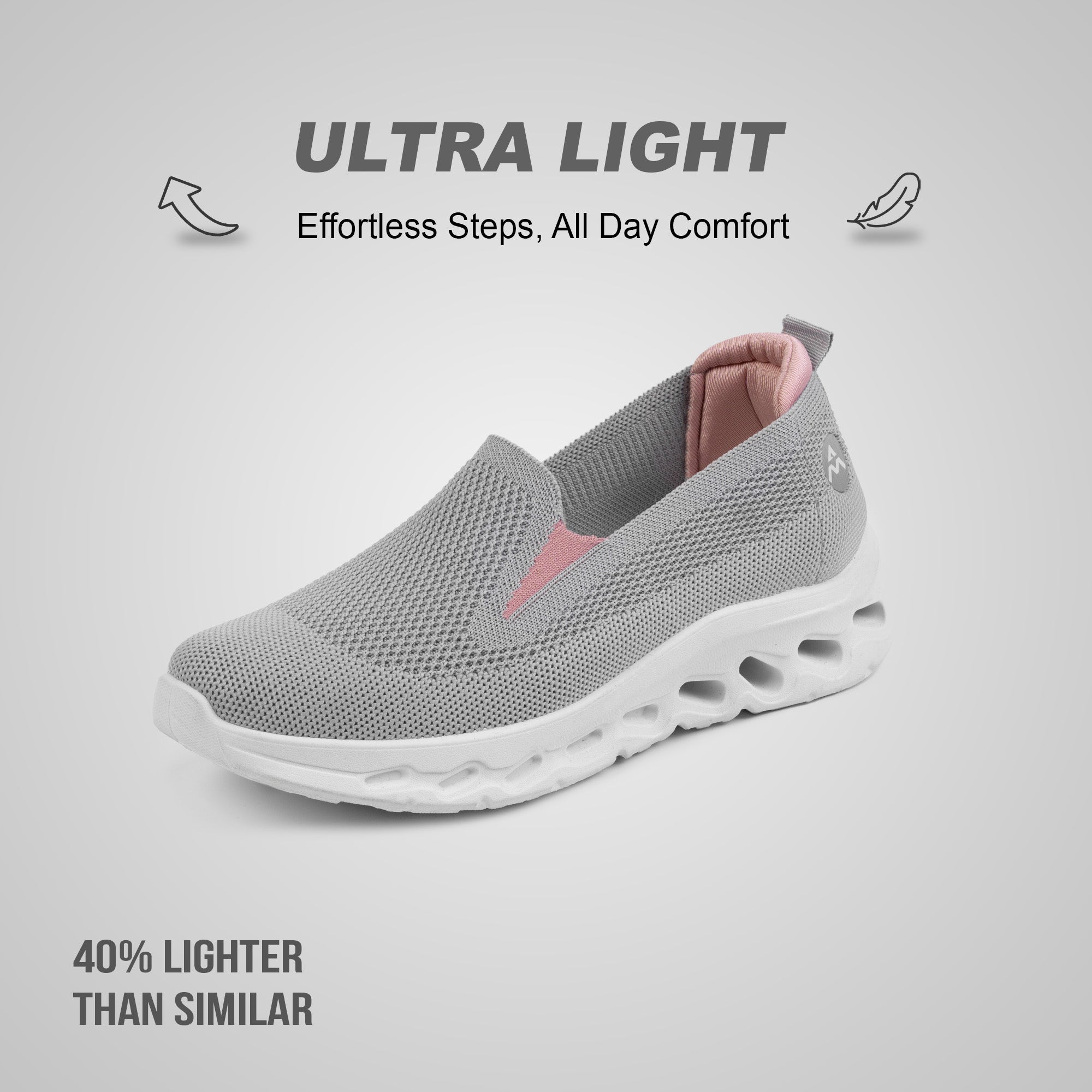 A&M Women's Memory Foam Slip On Walking Running Trainers Lightweight Comfortable Shoes (style 2)