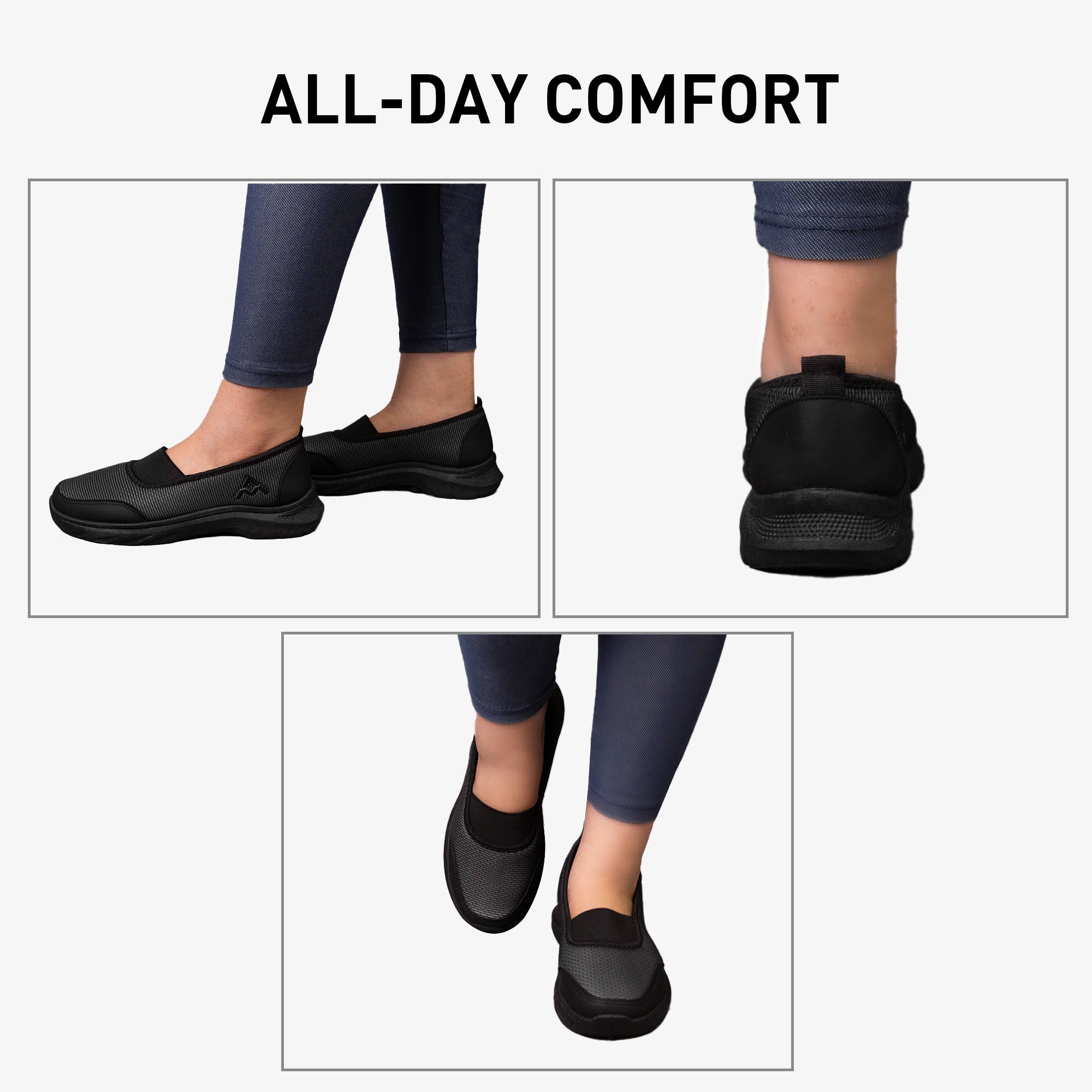 A&M Women's Slip On Knitted Trainers with Memory Foam Comfort Fit Trending Shoes (style 6)