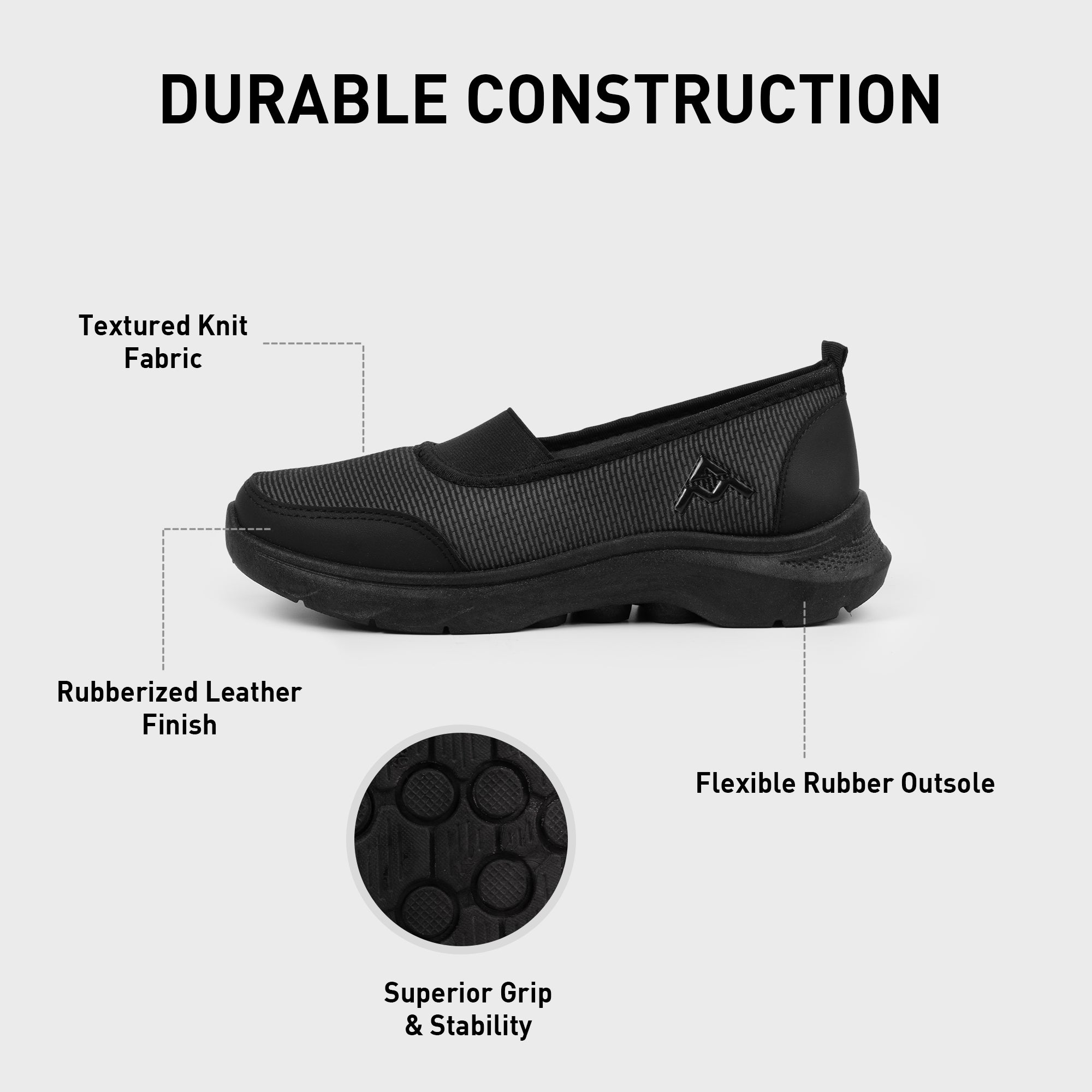 A&M Women's Slip On Knitted Trainers with Memory Foam Comfort Fit Trending Shoes (style 6)