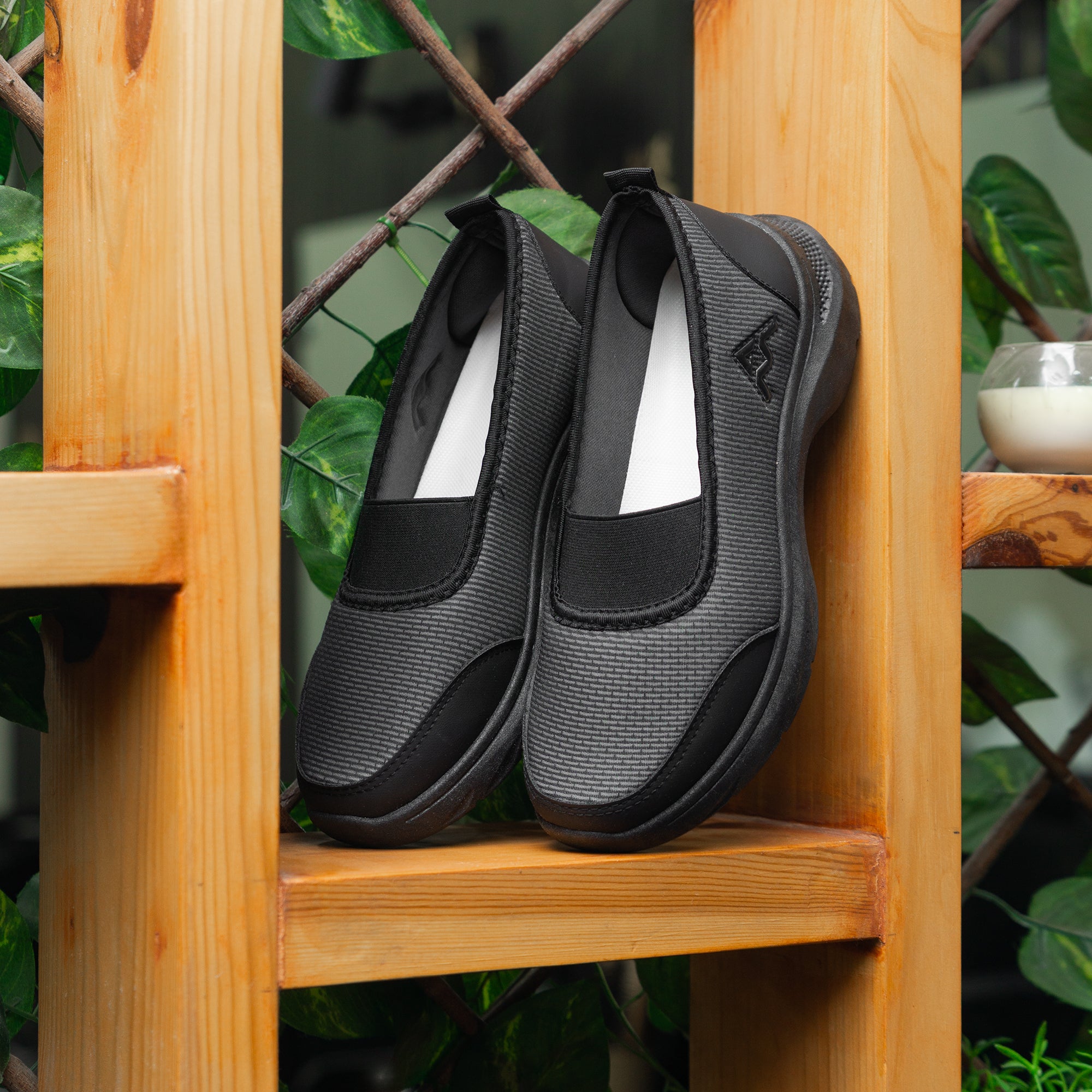 A&M Women's Slip On Knitted Trainers with Memory Foam Comfort Fit Trending Shoes (style 6)