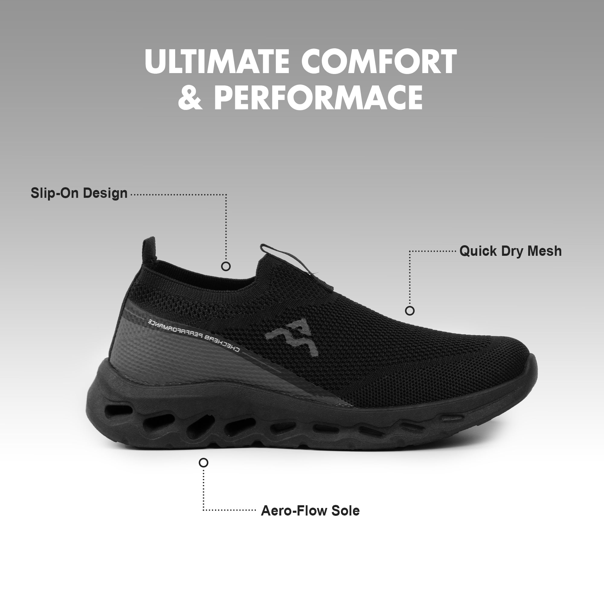 A&M Women's Slip On Walking Running Knitted Trainers - Comfortable & Stylish Sneakers in Blue Black & Beige (style 4)