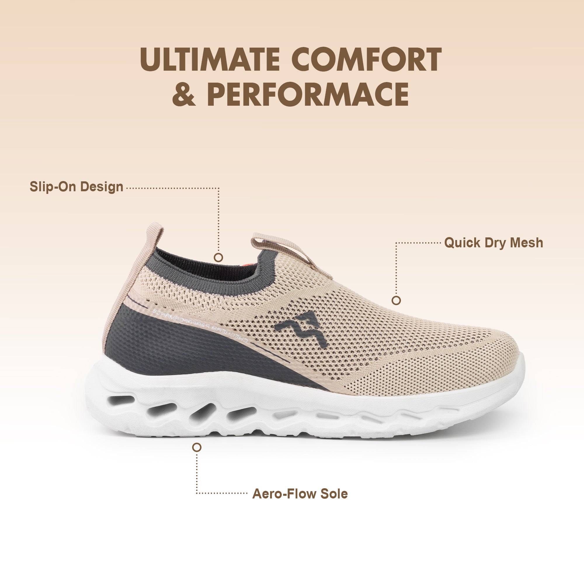 A&M Women's Slip On Walking Running Knitted Trainers - Comfortable & Stylish Sneakers in Blue Black & Beige (style 4)