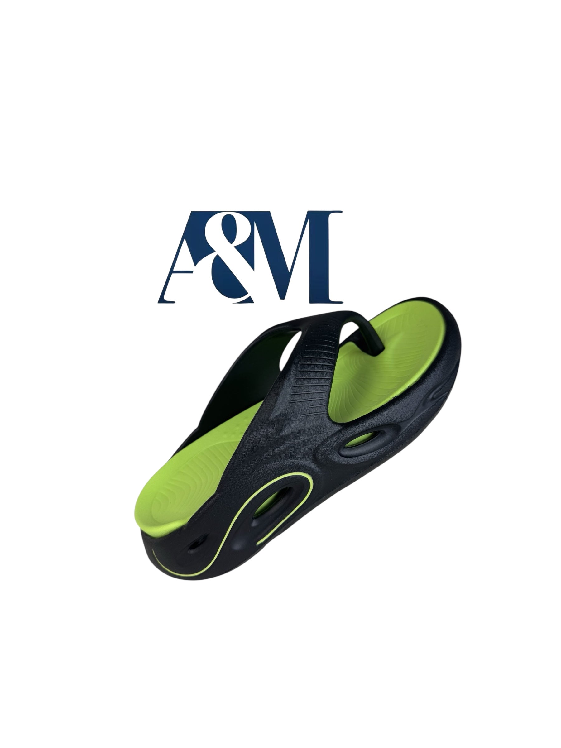 A&M Comfort Fit Unisex Cloud flipflop slippers - Cloud Foam Comfortable Slippers in Black Beige & black/Green Options